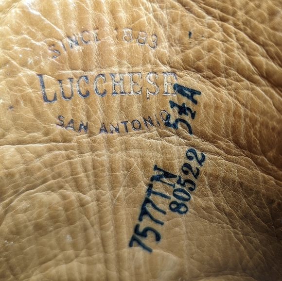 Lucchese women's sz 5.5A cognac brown leather round toe cowgirl Western boots. H - Picture 8 of 9